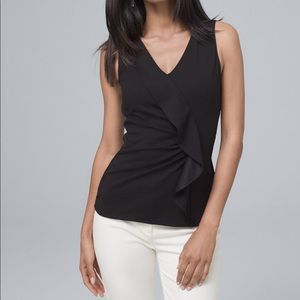NWT White House Black Market Black Ruffle Tank